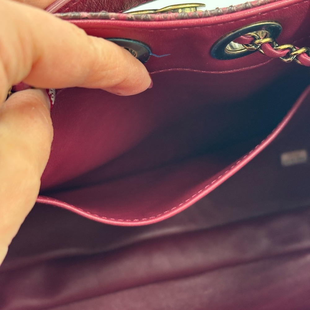 Chanel Paris Rome Drawstring CC Bag Red Python Gabrielle with FULL Inclusion - Picture 9 of 16